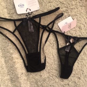 Agent provocateur cherise basque matching panty & thong black size 2 euro (med)